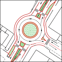 Progetto della rotonda che verra' realizzata in via Liliana Rossi altezza via Danubio